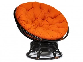 Кресло-качалка Papasan w 23/01 B с подушкой Antique brown, ткань Оранжевый в Чайковском - chajkovskij.магазин96.com | фото