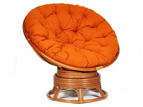 Кресло-качалка Papasan w 23/01 B с подушкой Cognac, ткань Оранжевый в Чайковском - chajkovskij.магазин96.com | фото