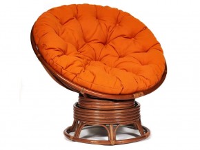 Кресло-качалка Papasan w 23/01 B с подушкой Pecan, ткань Оранжевый в Чайковском - chajkovskij.магазин96.com | фото